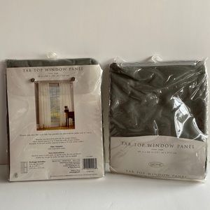 Set of 2 Window Panels Tab Top. Linen Sage